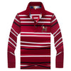 2019 New Arrival brand polo shirt men 3D Embroidery striped long sleeve men polo shirt high quality cotton camisas polo shirt