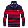 2019 New Arrival brand polo shirt men 3D Embroidery striped long sleeve men polo shirt high quality cotton camisas polo shirt