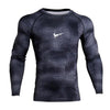 Gym Suite Fitness Kit MMA tights men's animation bodybuilding long sleeve cross body fitness Thermo Underwear fitness  T Shirt