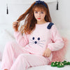 Autumn Winter Women Pyjamas Sets pajamas Sleepwear Suit Thick Warm Coral Flannel nightgown Female Cartoon Animal Pijama Mujer