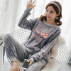 Autumn Winter Women Pyjamas Sets pajamas Sleepwear Suit Thick Warm Coral Flannel nightgown Female Cartoon Animal Pijama Mujer