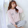 Autumn Winter Women Pyjamas Sets pajamas Sleepwear Suit Thick Warm Coral Flannel nightgown Female Cartoon Animal Pijama Mujer