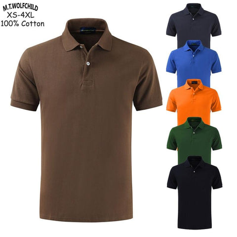 Top quality 2019 Summer New Men's short sleeve polos shirts 100% cotton Plus size XS-4XL solid color mens polos shirts male tops