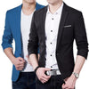 3XL Plus Size Korean Style Mens blazer slim fit cotton Suit Jacket black blue Male blazers Men's coat Work Wedding Wear