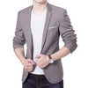 3XL Plus Size Korean Style Mens blazer slim fit cotton Suit Jacket black blue Male blazers Men's coat Work Wedding Wear