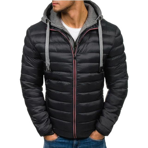 ZOGAA Men Jacket Coats Thicken Warm Winter Windproof Jackets Hooded Outwear Cotton-padded Jacket Zipper Hip Hop Cotton Hooded