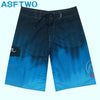ASFTWO Mens Bermuda Printed Beach Shorts Quick Dry Polyester Surf Shorts Blue Shorts Large Size XL XXL