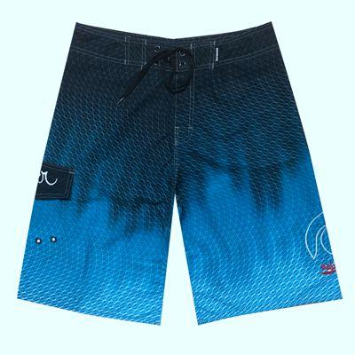 ASFTWO Mens Bermuda Printed Beach Shorts Quick Dry Polyester Surf Shorts Blue Shorts Large Size XL XXL