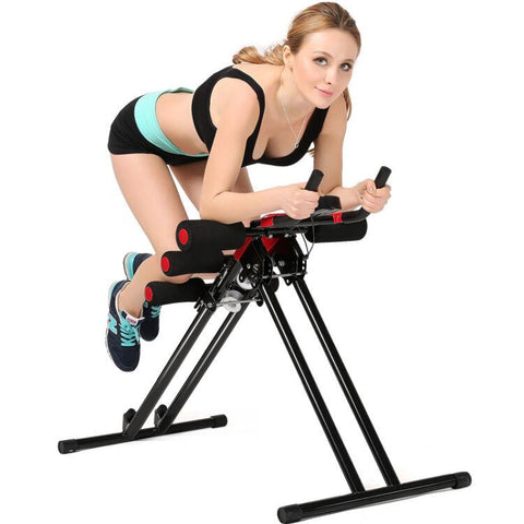 Multifunctional foldable abdominal exerciser bench Double  structure steel tube   electric meter   4 levels adjustment