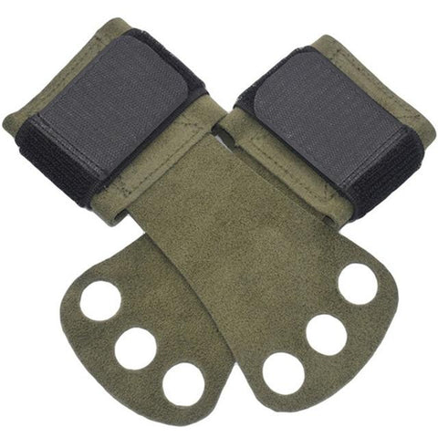 1 Pair Crossfit Grips Cow Leather Palm Protector 3-Finger Hole Kettlebell Pull Up Weight Lifting Gloves Barbell Gymnastics Grips