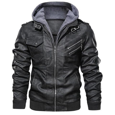 Spring Fashion Motorcycle Leather Jacket Men Slim Fit Oblique Zipper PU Jacket Autumn Men Leather Jackets Coats Black