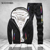 Winter Tracksuit Men Set Sporting Two Pieces Sweatsuit Mens Clothes Printed Thick Hooded Hoodies Jacket + Pants Track Suit Male