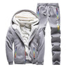 Winter Tracksuit Men Set Sporting Two Pieces Sweatsuit Mens Clothes Printed Thick Hooded Hoodies Jacket + Pants Track Suit Male