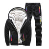Winter Tracksuit Men Set Sporting Two Pieces Sweatsuit Mens Clothes Printed Thick Hooded Hoodies Jacket + Pants Track Suit Male