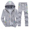 Winter Tracksuit Men Set Sporting Two Pieces Sweatsuit Mens Clothes Printed Thick Hooded Hoodies Jacket + Pants Track Suit Male