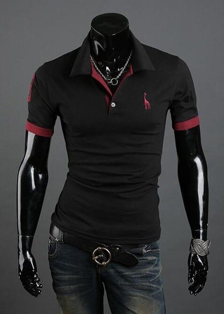 2018 Hot Mens Polo Shirt Brands Male Short Sleeve Fashion Casual Slim Deer Embroidery Printing Polos Men Jerseys
