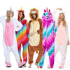Adults Animal Kigurumi Pajamas Sets Sleepwear Cosplay Zipper Women Men Winter Unisex unicornio Stitch Cartoon Unicorn Pajamas