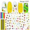1pc Nail Sticker Black Letter Water Slider Flower Flamingo Summer Nail Art Transfer Decals Manicure Wraps Foils Tool LEF554-563
