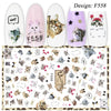 1pc Nail Sticker Black Letter Water Slider Flower Flamingo Summer Nail Art Transfer Decals Manicure Wraps Foils Tool LEF554-563