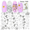 1pc Nail Sticker Black Letter Water Slider Flower Flamingo Summer Nail Art Transfer Decals Manicure Wraps Foils Tool LEF554-563