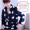 Pajamas Men's Thickened Flannel Male Winter Long Sleeved Bathing Nightgowns Women's Coral Fleece Adult Warm Homewear D-2097