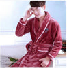Pajamas Men's Thickened Flannel Male Winter Long Sleeved Bathing Nightgowns Women's Coral Fleece Adult Warm Homewear D-2097