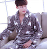 Pajamas Men's Thickened Flannel Male Winter Long Sleeved Bathing Nightgowns Women's Coral Fleece Adult Warm Homewear D-2097