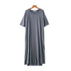 Plus Size Women Solid Sleepwear Home Gown Comfortable Loose Ladies Nightwear Nightgown Short Sleeve Modal Long Robe Sleep Dress