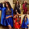 Two Piece Set Lace Robe Sleepwear Women Satin Silk Nightdress Sexy Lingerie Nightwear Dress Comfortable Night Gown