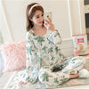 JULY'S SONG Woman Pajamas Set Sling Cotton Pajamas 3 Peices Sleepwear For Women Long Sleeves Breathable Sexy Robe Homewear
