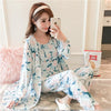 JULY'S SONG Woman Pajamas Set Sling Cotton Pajamas 3 Peices Sleepwear For Women Long Sleeves Breathable Sexy Robe Homewear