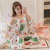 JULY'S SONG Woman Pajamas Set Sling Cotton Pajamas 3 Peices Sleepwear For Women Long Sleeves Breathable Sexy Robe Homewear
