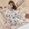 JULY'S SONG Woman Pajamas Set Sling Cotton Pajamas 3 Peices Sleepwear For Women Long Sleeves Breathable Sexy Robe Homewear