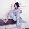 JULY'S SONG Woman Pajamas Set Sling Cotton Pajamas 3 Peices Sleepwear For Women Long Sleeves Breathable Sexy Robe Homewear