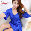 Yidanna Female Satin Sleeveless Pyjamas Premium Nightgowns Silk Sleepshirts Women Lingerie  Lace Sleepwear Sexy Nightwear Summer