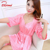 Yidanna Female Satin Sleeveless Pyjamas Premium Nightgowns Silk Sleepshirts Women Lingerie  Lace Sleepwear Sexy Nightwear Summer