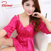 Yidanna Female Satin Sleeveless Pyjamas Premium Nightgowns Silk Sleepshirts Women Lingerie  Lace Sleepwear Sexy Nightwear Summer