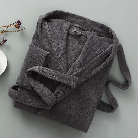 Men Bathrobe Cotton Winter Hooded Bathrobes Men Terry Towel Thick Warm Long String Bathrobe Couple Hotel Home Hotel Nightgown