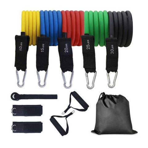 Resistance Bands Set Workout Muscle Exercise Tube Bands with Door Anchor Handles Ankle Straps Leg Fitness Gym Boxing Training