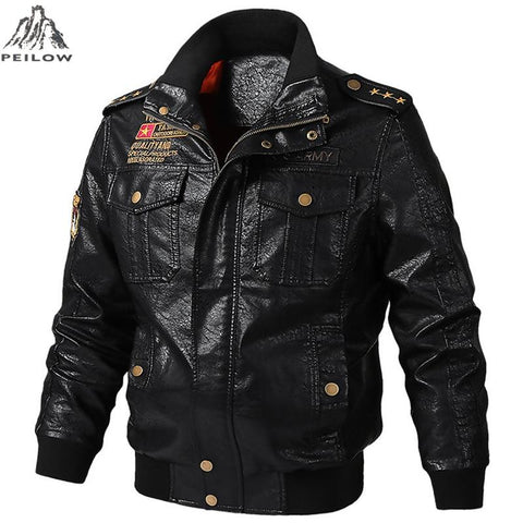 Autumn winter Motorcycle Leather Jacket men 5XL 6XL Men's PU Leather bomber Jackets Jaqueta De Couro Masculina Mens Leather Coat