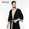 Autumn men's cotton long-sleeved extra large size bathrobe long section plus fertilizer to increase nightgown cotton
