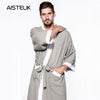 Autumn men's cotton long-sleeved extra large size bathrobe long section plus fertilizer to increase nightgown cotton