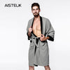 Autumn men's cotton long-sleeved extra large size bathrobe long section plus fertilizer to increase nightgown cotton