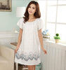Fdfklak Loose nightgowns for women long print girls nightwear nightdress cotton and silk sleepshirt summer dress night shirt