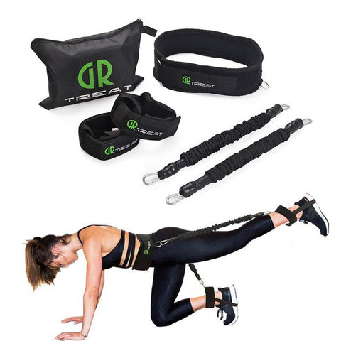 Booty Band Set - Workout Resistance Bands - Booty Butt System for a Bikini Butt Abs Glutes Muscle Workout with Adjustable Waist