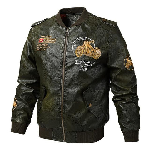 Dropshipping Brand Motorcycle Leather Jacket Men Men's PU Leather Jack –  basicutensils