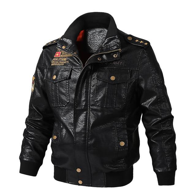 Dropshipping Brand Motorcycle Leather Jacket Men Men's PU Leather Jack –  basicutensils