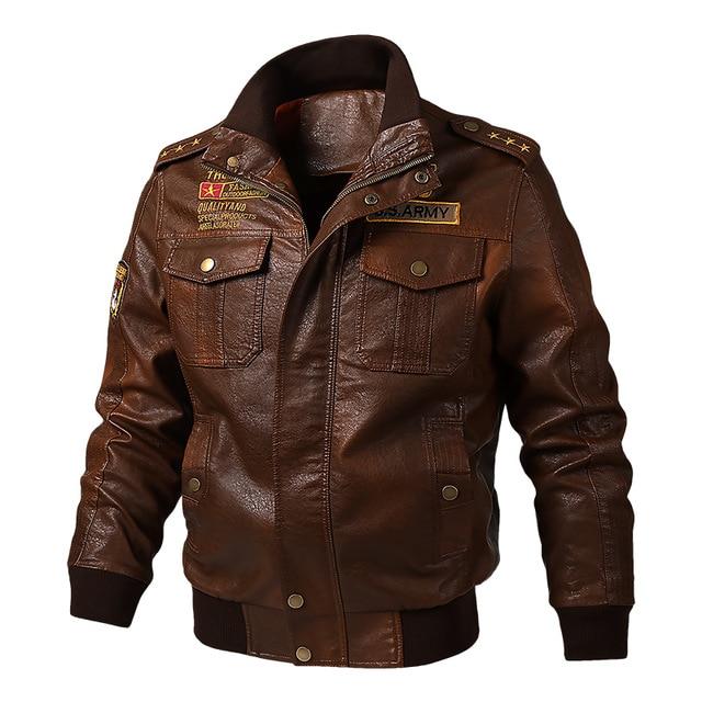 Dropshipping Brand Motorcycle Leather Jacket Men Men's PU Leather Jack –  basicutensils