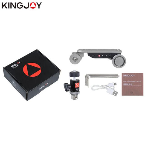 KINGJOY Official PPL-06S Mini Motorized Track Slider Dolly Car Timelapse Panoramic Ballhead For Phone Camera Time Lapse Rotator