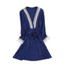 Lingerie Women Silk Lace Robe Dress Babydoll Sleepwear Nightdress Nightwear Set Set Sexy Sleepwear Lace Pigiama Donna